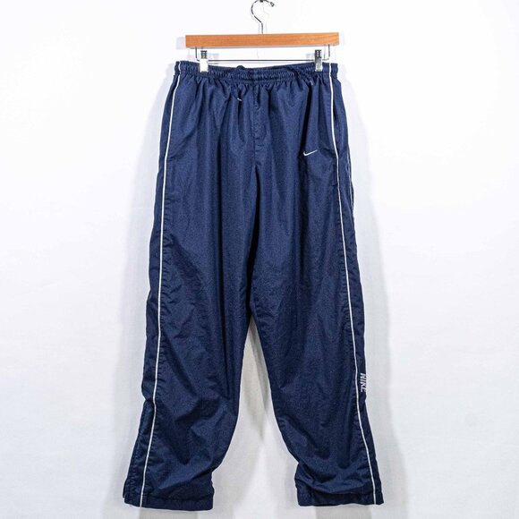Nike Swoosh Windbreaker Pants Joggers Medium Y2K Streetwear Skate Hip Hop - Picture 1 of 7